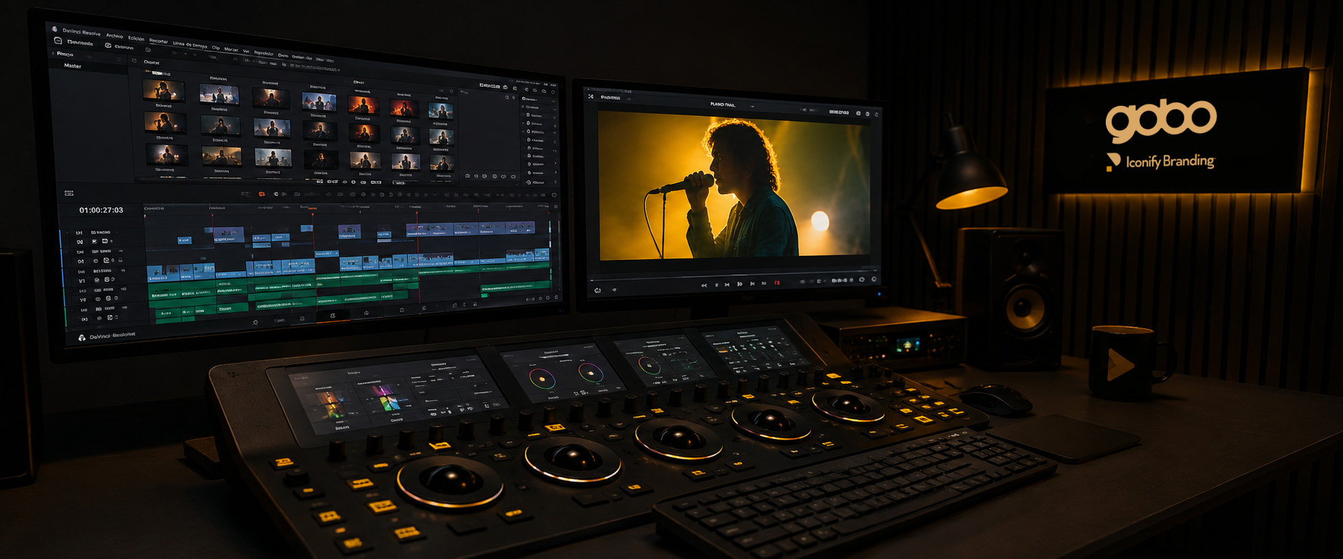 Sala de postproducción y etalonaje de una producción audiovisual