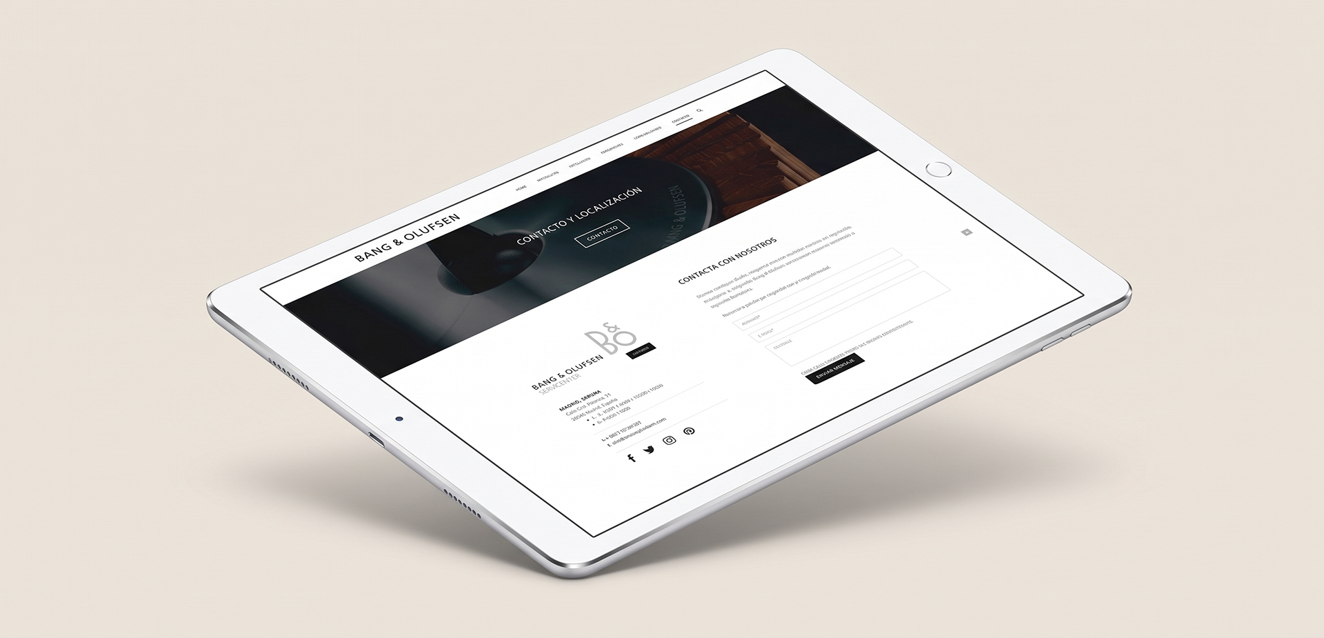 Bang & Olufsen Diseño Web
